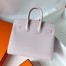 Hermes Birkin 25 Sellier Handmade Bag In Mauve Pale Epsom Calfskin 