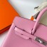 Hermes Birkin 25 Sellier Handmade Bag in Mauve Sylvestre Epsom Calfskin