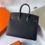 Hermes Birkin 25 Sellier Handmade Bag In Noir Epsom Calfskin 