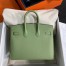 Hermes Birkin 25 Sellier Handmade Bag In Vert Criquet Epsom Calfskin 