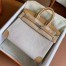 Hermes Birkin 25 Handmade Bag In Toile & Biscuit Swift Leather
