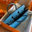 Hermes Birkin 35 Retourne Handmade Bag in Blue Jean Clemence Leather 