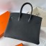 Hermes Birkin 35 Retourne Handmade Bag in Black Clemence Leather 