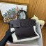 Hermes Birkin à l’envers 35 Bag in Ebene Clemence Leather and Canvas