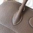 Hermes Taupe Clemence Bolide 31cm Handmade Bag