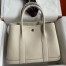 Hermes Garden Party 30 Handmade Bag in Craie Clemence Leather 