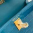 Hermes Kelly Mini II Sellier Handmade Bag in Blue Izmir Shiny Alligator Leather