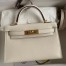 Hermes Kelly Mini II Sellier Handmade Bag In Nata Chevre Mysore Leather 