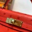 Hermes Red Ostrich Kelly Mini II Handmade Bag