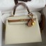 Hermes HSS Kelly Sellier 25 Bicolor Bag in Craie and Gold Epsom Calfskin