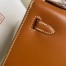 Hermes Kelly Sellier 25 Handmade Bag in Caramel Box Calfskin