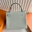 Hermes Kelly Retourne 25 Handmade Bag in Gris Neve Clemence Leather