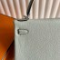 Hermes Kelly Retourne 25 Handmade Bag in Gris Neve Clemence Leather