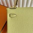 Hermes Kelly Retourne 25 Handmade Bag in Jaune Poussin Clemence Leather