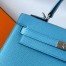 Hermes Kelly Sellier 25 Handmade Bag in Blue Azteque Epsom Calfskin