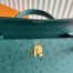 Hermes Kelly Sellier 25 Handmade Bag in Malachite Ostrich Leather