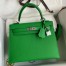 Hermes Kelly Sellier 28 Handmade Bag In Bamboo Epsom Calfskin 