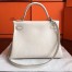 Hermes White Clemence Kelly Retourne 32cm Handmade Bag