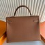 Hermes Kelly Retourne 35 Handmade Bag in Gold Clemence Leather