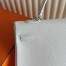 Hermes Kelly Retourne 35 Handmade Bag in White Clemence Leather