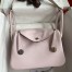 Hermes Lindy 26 Handmade Bag in Mauve Pale Swift Calfskin 