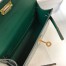 Hermes Kelly Mini II Bag In Green Embossed Crocodile Calfskin