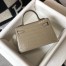 Hermes Kelly Mini II Bag In Taupe Embossed Crocodile Calfskin