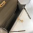 Hermes Kelly Mini II Bag In Taupe Embossed Crocodile Calfskin