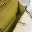 Hermes Kelly Mini II Bag In Jaune Poussin Embossed Crocodile Calfskin