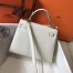  Hermes Kelly 25cm Sellier Bag In White Epsom Leather