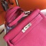 Hermes Rose Red Clemence Kelly 28cm Bag