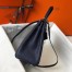 Hermes Navy Blue Clemence Kelly 32cm Retourne Bag