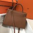 Hermes Brown Clemence Kelly 32cm Retourne Bag