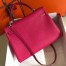 Hermes Rose Red Clemence Kelly 32cm Retourne Bag