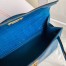 Hermes Blue Izmir Shiny Alligator Crocodile Kelly Pochette Bag