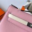 Hermes HSS Kelly Pochette Bicolor Bag in Pink and Craie Swift Calfskin 