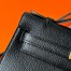 Hermes Kelly Pochette Handmade Bag In Black Chevre Mysore Leather 