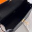 Hermes Kelly Pochette Handmade Bag In Black Chevre Mysore Leather 