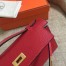 Hermes Dark Red Kelly Pochette Epsom Handmade Bag