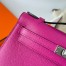 Hermes Kelly Pochette Handmade Bag In Rose Purple Epsom Calfskin