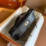 Hermes Kelly Pochette Handmade Bag In Black Lizard Skin 