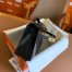 Hermes Kelly Pochette Handmade Bag In Black Lizard Skin 