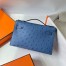 Hermes Kelly Pochette Handmade Bag in Mykonos Ostrich Leather