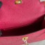Hermes Kelly Pochette Handmade Bag in Rose Tyrien Ostrich Leather