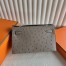 Hermes Kelly Pochette Handmade Bag in Gris Tourterelle Ostrich Leather