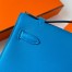Hermes Kelly Pochette Handmade Bag In Blue Frida Swift Calfskin 