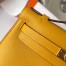 Hermes Kelly Pochette Handmade Bag In Jaune Ambre Swift Calfskin 