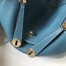 Hermes Lindy 30cm Bag In Blue Jean Clemence Leather 