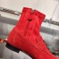 Hermes Red Suede Saint Honore Ankle Boots