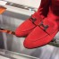 Hermes Red Suede Saint Honore Ankle Boots